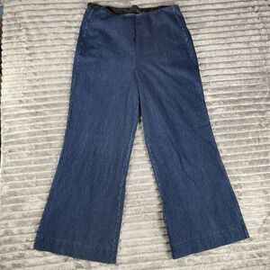 Lysse Womens 2X Denim Trouser Crop Wide Leg Stretch Pull-on Jeans Comfort